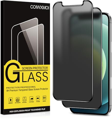 Coiwxmoi Matt Sichtschutz Panzer Schutz Glas für iPhone 12 mini,Matte Anti-Spähen Sichtschutzfolie 9H Härte HD Anti-Spy Schutzfolie Blendschutz Anti-Fingerabdruck Kratzfest Panzerfolie,2 Stück
