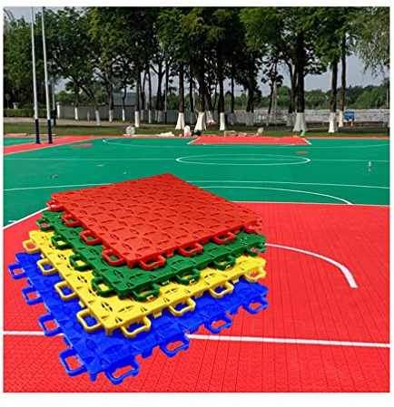 Floor Tiles 25x25cm Modular Interlocking Floor Tiles, Outdoor Basketball Playground Playground Court Flooring, Weatherproof Easy To Clean,Yellow-4m2/64PCS
