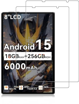 daunke 2 Pack Screen Protector for Blackview ZENO 1 8 inch Tablet, Tempered Glass Film Guard,Bubble Free,HD Clear,Ultra Resistant,Anti-Scratch