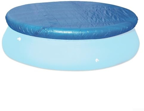 Copertura per piscina, in polietilene, antipolvere, impermeabile, protezione per piscine rotonde o rettangolari, in tessuto con coulisse per prevenire il vento (diametro: 366 cm)