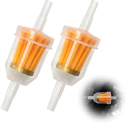 Aisikoo Universal Benzinfilter 6mm/8mm - Hochwertiger In-Line Kraftstofffilter für Rasenmäher, Motorrad, Moped & Benzinmotoren - 2er Set