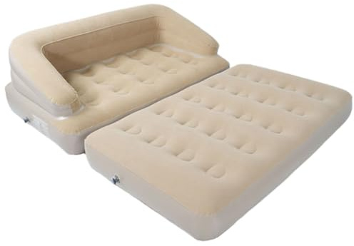 JZCDR Divano letto gonfiabile queen size, materasso ad aria 2 in 1 con pompa elettrica integrata e testiera, divano gonfiabile con capacità di 300 kg, per campeggio, ospiti, casa, ufficio