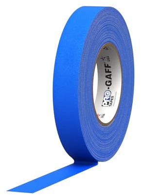 ProTapes 840178015532 Pro Gaff Premium Reinigungstuch matt Gaffers Tape mit Gummi Kleber, 11 Mil Dick, 55 YD. Länge, 2,5 cm Breite, Electric Blue