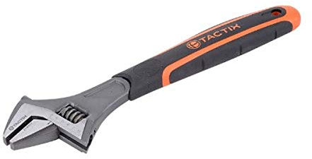 Tactix 210005 Adjustable Wrench, 250mm/10-Inch, Black/Orange