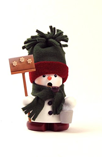 Räuchermännchen Schneemann grün - 12,5cm - Original Erzgebirge Räuchermann - Christian Ulbricht