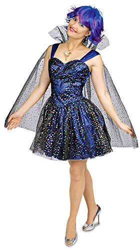 Sternenfee Starlight Kostüm für Damen Gr. 40 42 - Wunderschönes sternenbesetztes Kleid mit Umhang für Karneval, Theater oder Mottoparty