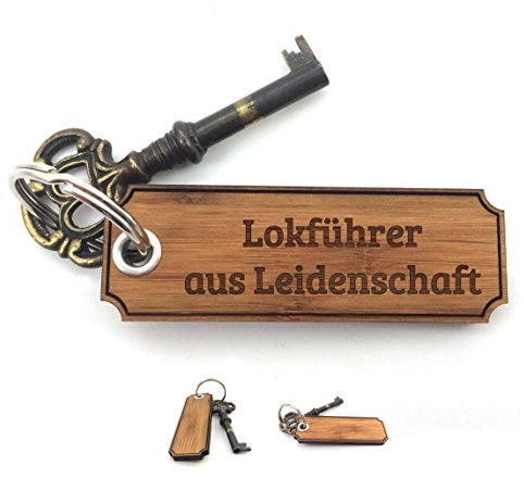 Mr. & Mrs. Panda Schlüsselanhänger Lokführer - Geschenk, Abschied, Geschenke, Schenken, Holz Schlüsselanhänger, Beruf, Holzschlüsselanhänger,