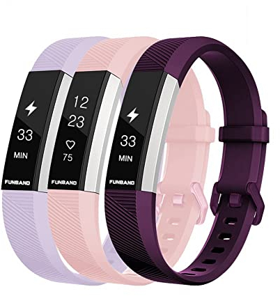 FunBand Kompatibel mit Armband Fitbit Alta/Alta HR,Klassisch Verstellbares Ersatz weiches Silikon Sporty Wrist Strap Band Armbanduhr Uhrenarmband Schlaufe Armbänder für Fitbit Alta HR und Alta