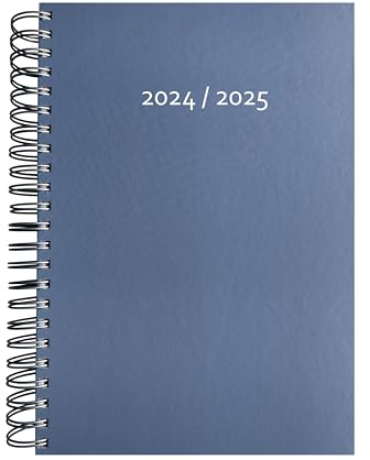 edition cumulus 2025/2026 Dicker Kalender DIN A4 – STORMY BLUE (graublau) - MADE IN GERMANY - Ideal fürs Büro – Spiralbindung – pro Tag eine volle A4 Seite Platz – Aug 25 – Aug 26