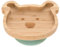 LÄSSIG Kinder Holzteller Snackteller Kinderteller, aus Bambus Saugnapf aus Silikon rutschfest/Platter Little Chums Dog, blau, 1 Stück (1er Pack)