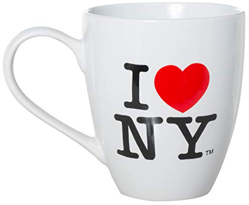 Artisan Owl I Love New York Officially Licensed 16oz Ceramic Bistro Coffee Mug, White, 4.5 Tall