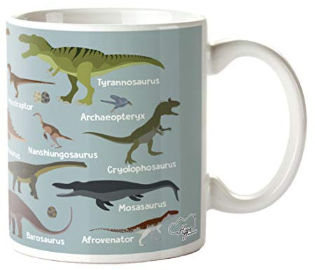 Hippowarehouse Names of Dinosaurs Printed Mug Cup Ceramic 10oz