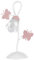 ONLI Lámpara de Mesa de Metal Mariposas Pintadas Cristal Transparente 6 W, Blanco/Rosa