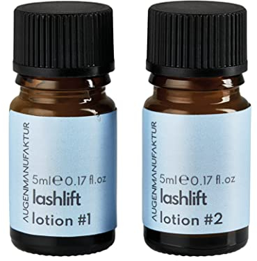 Augenmanufaktur Wimpernlifting Duo Set professionell für lange voluminöse natürliche Wimpern - Lifting Lotionen #1 & #2 in Fläschchen