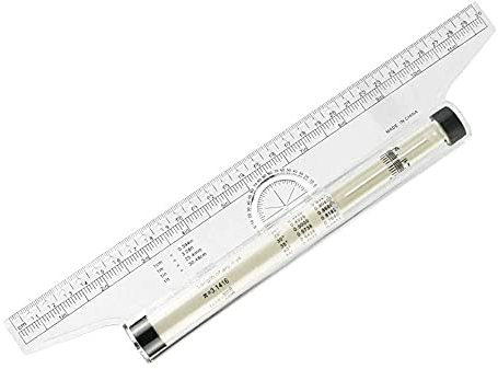 KBNIAN Righello Parallelo Rotante 30cm Professionale Righello Multiuso Scala Disegno Righello Goniometro Bussola per Linea Parallela Verticale Geometria Designer Architetto