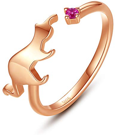 VIKI LYNN Katzenring Offen Verstellbare Ringe mit Cubic Zirkonia und 925 Sterling Silber Geburtstag Weihnachten Frauen