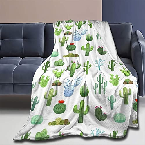 Abaysto Kaktusdecke, Flanell-Überwurfdecke, niedlicher Kaktus, Überwurfdecke für Bett, Sofa, Couch, Kaktus-Fleecedecken für Kinder und Erwachsene, 150 x 200 cm