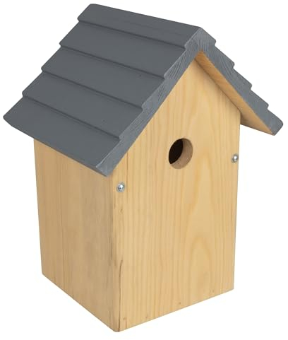 Windhager Nistkasten Cosy für Vögel | Kiefernholz massiv, Einflugloch Ø 28 mm, Holz | Vogelhaus, Vogelnistkasten für Meisen, zum Aufhängen | witterungsbeständig, langlebig | 27,50 x 18 x 20,50 cm