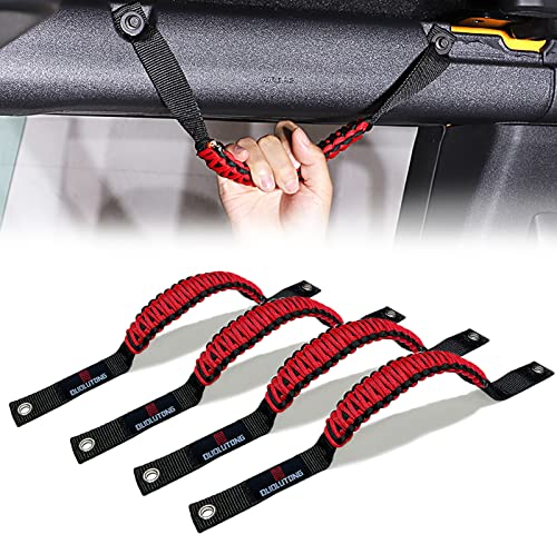 DUOLUTONG Rollstange Haltegriffe Griff Griffe für Ford Zubehör 2020 2021 2022, 4 Stück (rot)