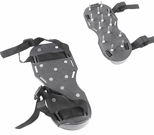 Lawn Aerator Shoes, Spike Shoes Lawn Aerator Tool Aeration Shoes for Epoxy Floor, Lawn Yard Patio Lawn Garden Yard (Black)