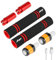 MotuTech Erweiterter Griff + LED-Blinklichter, wasserdicht, wiederaufladbar, für Xiaomi M365 Pro Pro2 1S MI3 Scooters Segway Ninebot ES1 ES2 ES3 ES4 E22 E25 E45 (Rot + Schwarz Orange)