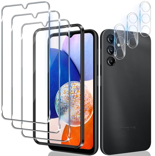 LiiLaa Schutzfolie für Samsung Galaxy A14 5G/4G, 3 Stück Gehärtete Glas Schutz Folie mit 3 Stück Kameraschutz, 9H displayschutz Ultra-klar Schutzglas