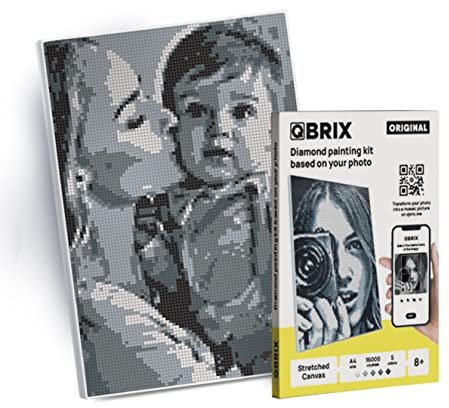 QBRIX Original A4 Diamond Painting Personalisiert | Eigenes Foto | Benutzerdefinierte Diamantmalerei Set | personalisiertes Geschenk | DIY Diamantmosaik Bild | 5D Diamant Malerei Bauset