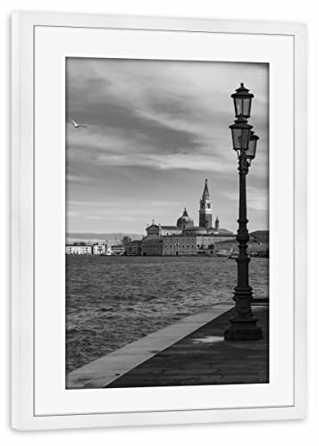 artboxONE Poster mit Rahmen weiß 60x40 cm Blick auf San Giorgio von Andreas Müller - gerahmtes Poster