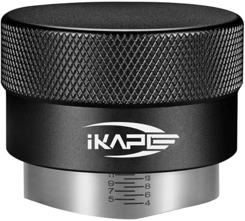 IKAPE Coffee Products, 58MM Coffee Distributor, Gravity Adaptive Espresso Distributor Fits All Over 58MM Espresso Portafilter, Compatible with 58.35MM Rancilio Bottomless Portafilter (Black)