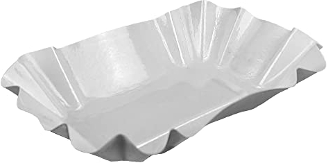 Gastro-Bedarf-Gutheil 125 Weiße einweg Pappschalen Pappschüsseln für z.B Currywurst und Pommes Pappteller 9x14x3cm Beschichtet