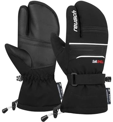 Reusch Lobster Skihandschuhe für Kinder | warm & wasserdicht mit Softshell | atmungsaktive 3-Finger-Winterhandschuhe für Ski & Outdoor, Größe 3-6,5, Kondor R-TEX XT Junior Lobster