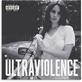 ICHU Singer Lana Del Rey Ultraviolence Poster Dekorative Malerei Leinwand Wandkunst Wohnzimmer Poster Schlafzimmer Malerei,Wandkunst Bilddruck Moderne Familienzimmer Dekor 12x12inch(30x30cm)