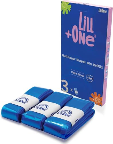 LillOne 3 extra lange 7-lagige Windeleimer-Nachfüllfolien kompatibel mit Littycat Spross Angelcare Tommee Tippee Twist & Click Simplee Tec LitterLocker – Packung mit 3 Nachfüllkassetten