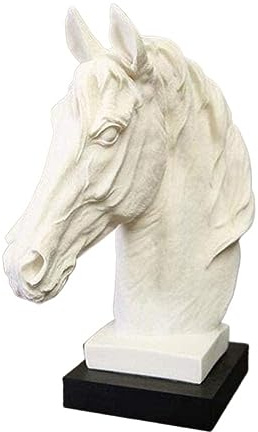 GieRer Skulptur Statue Tiermodell Heimdekoration Weißes Pferd Terrasse Veranda Gartendekoration Modernes Reiten Geschenk Pferdebüste
