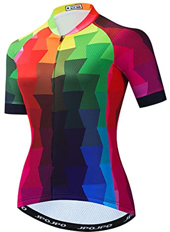 Radtrikot Damen MTB Jersey Rennrad Sommer Kurzarm Fahrradbekleidung, Cu0057, Large