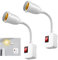 2 pezzi portalampada E27 con interruttore: attacco Sporgo E27, lampada a presa elettrica con collo di cigno flessibile da 20 cm, luce da lettura regolabile 360 per lampada da cucina applique e