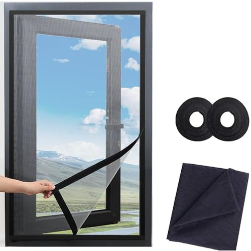 95x135cm Fliegengitter Fenster Insektenschutzgitter Fliegenschutz Mückenschutz Insektenschutz Fliegengitter für Dachfenster und Fenster mit Reißverschluss