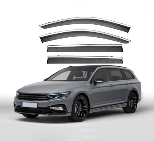 PREZ 4 Stück Windabweiser Regenabweiser für VW Passat Variant B8 2016-2022+, Vorn Hinten Autofenster Seitenfensterabweiser Schutz vor Wind und Regen