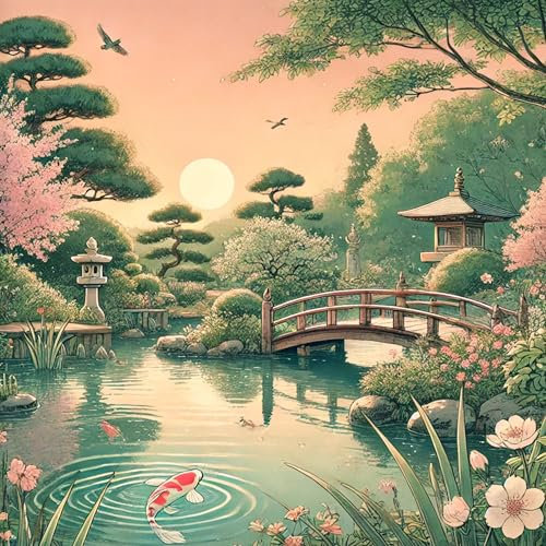 Tranquility on the Koi Bridge