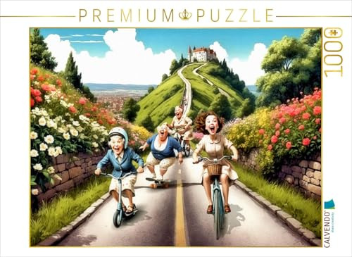 CALVENDO Puzzle Jetzt geht's bergab, Mädels! | 1000 Teile Lege-Größe 64 x 48 cm Foto-Puzzle für glückliche Stunden