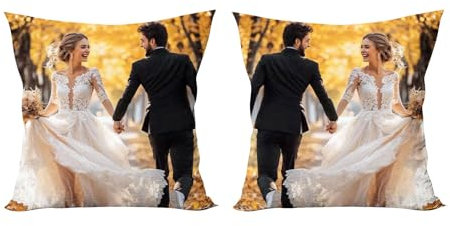 Zeiayuas Fotokissen mit Eigenem Foto Fotogeschenke Personalisierte Foto Geschenke Geburtstag Weihnachten Foto Geschenk Kissen Flauschig Fleece Pillow mit Füllung, Geschenk, Valentinstag, Verlobung