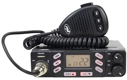 Emisora de Radio CB PNI Escort HP 6800 ASQ, 12/24 V, Reproductor MP3, Conector USB, 4 W, Am-FM, Enchufe para Encendedor de Cigarrillos Incluido