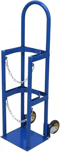KEuLen Oxygen Cylinder Rack, Gas Cylinder Trolley, Heavy Duty Freestanding Gas Cylinder Organizer Shelf, Long-Lasting Steel Oxygen Tank Cart Dolly
