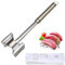 Fleymu Batticarne Acciaio Inox, Doppio Lato Schiaccia Carne 28 cm, Batti Carne da Cucina, Batticarne Professionale Ideale, Lavabile in Lavastoviglie, per Bistecca Manzo Pollo Maiale