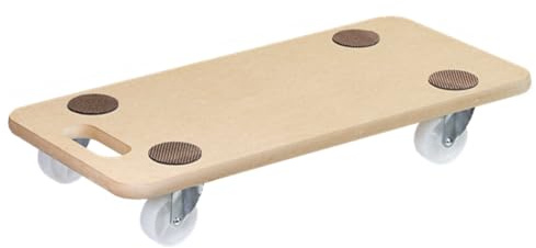 WAGNER Transportroller Transporthilfe 1604 I Plattformwagen aus MDF I 57,5 x 29 x 10 cm, Tragkraft 200 kg I Möbelroller für Umzüge I Rollbrett Antirutsch I Lastenroller mit Tragegriff I FSC®