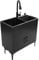 AOOUNGM Évier de cuisine en acier inoxydable avec meuble inférieur, double lavabo, avec cabinet et robinet extensible, pour restaurant, cuisine domestique