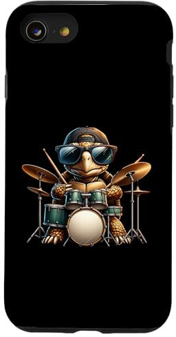 Tortue Cool Jouant De La Batterie Coque pour iPhone SE (2020) / 7 / 8