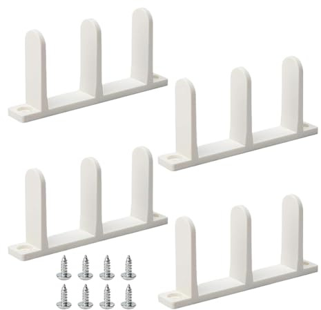 Schiebetürführung, Schranktürausrichtungsset, 4 Stück, stabile Schienen, Ersatz mit Schrauben für Küche, Schrank, Kleiderschrank, Badezimmer, Schlafzimmer, 8,3 x 1,9 x 4,5 cm, 90 g
