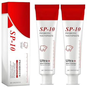 2 Stück SP-10 Zahnpasta, Probiotische Zahnpasta,Teeth Whitening Foam Toothpaste, Tiefenreinigungs-Pflegezahnpasta, Karies Vorbeugen, Zahnschmelz Stärken, Zähne Aufhellen