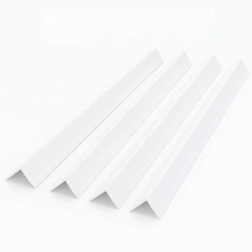 White Rigid Angle Trim – 10mm x 10mm x 1 Metre – PVC Corner Protector for Edges & Corners (4)